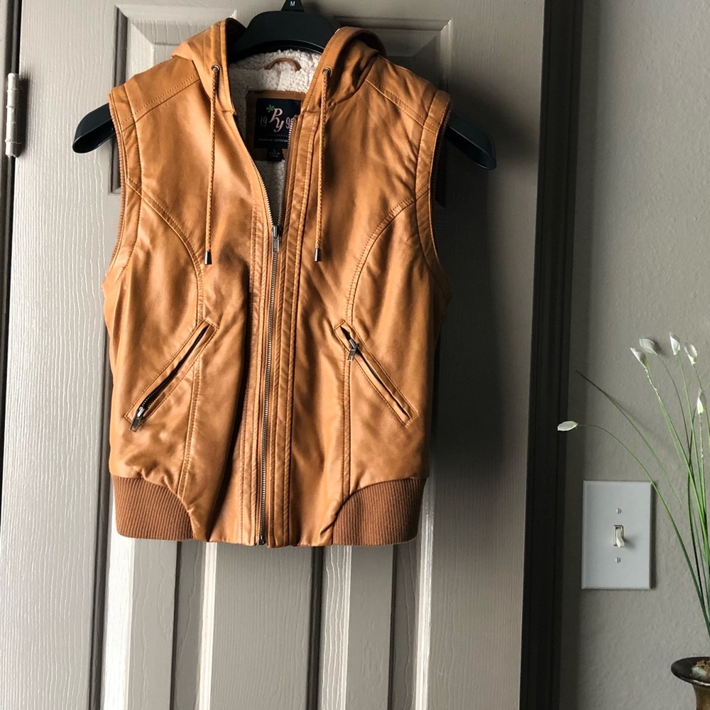 Papaya Leather Hoodie